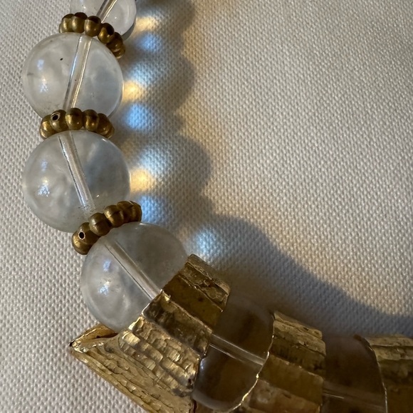 Vintage, MCM CADORO, signed,acrylic/gold tone, chunky necklace sexy MOD Bold ! - Picture 6 of 11